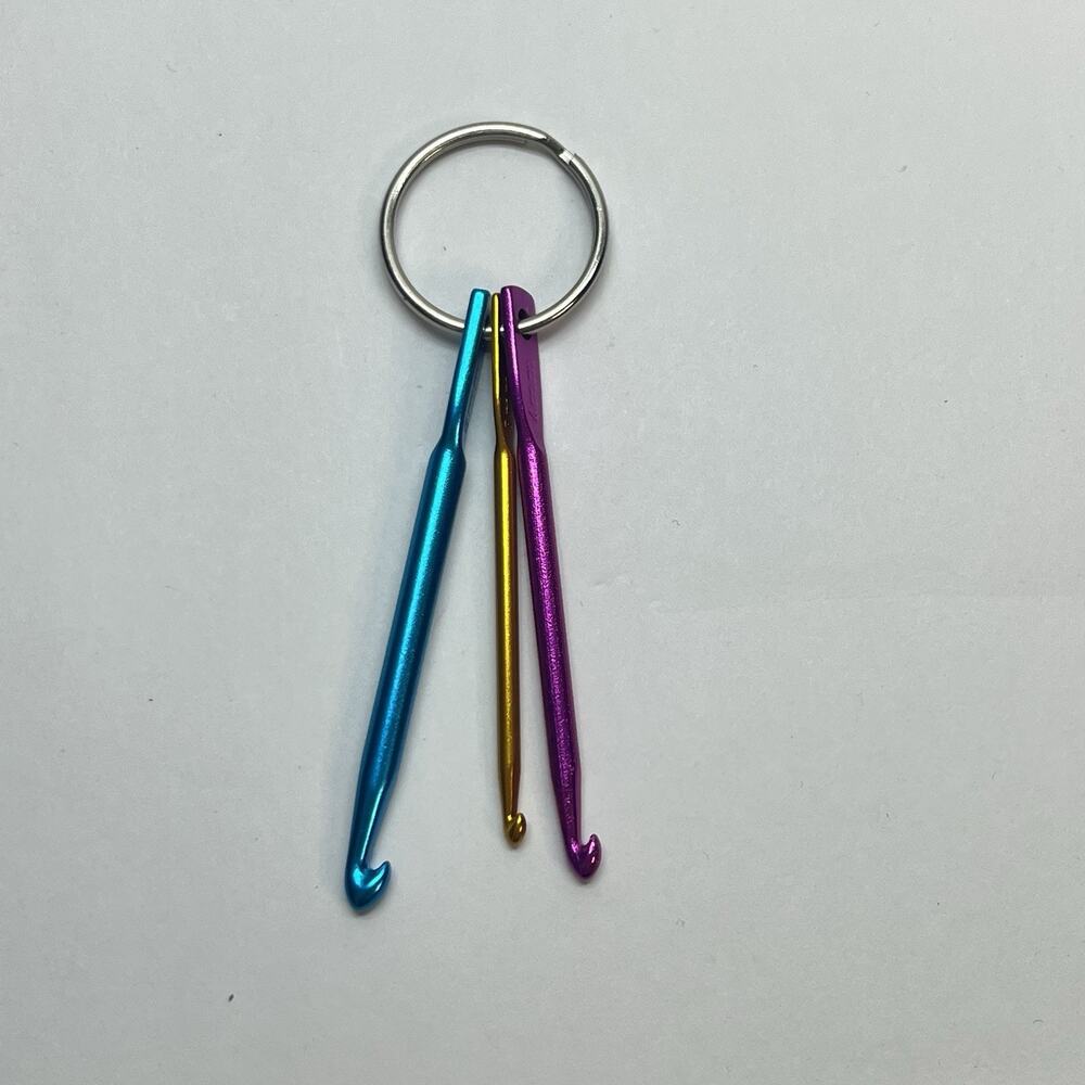 aluminum crochet hooks keychain 3 4 5mm travel gift‎